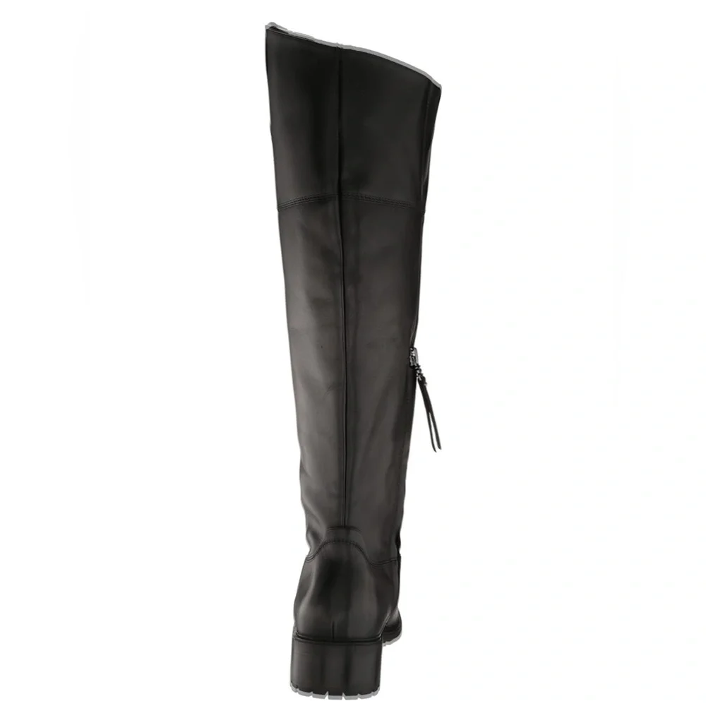 Sam Edelman Drina Tall Shaft Boots Black Women Zip, Square Toe Sz 7